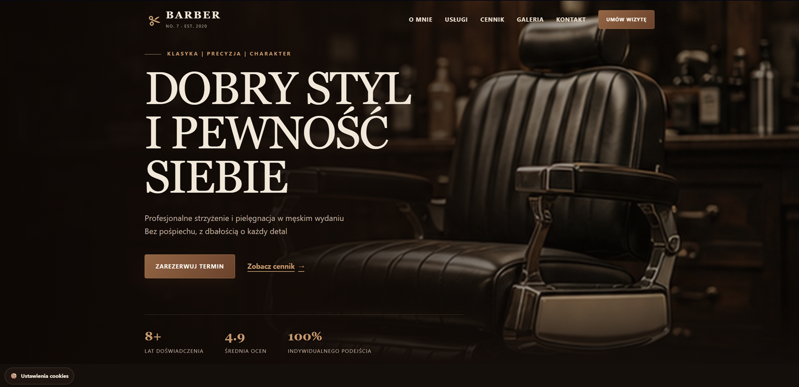 Podgląd projektu Barber