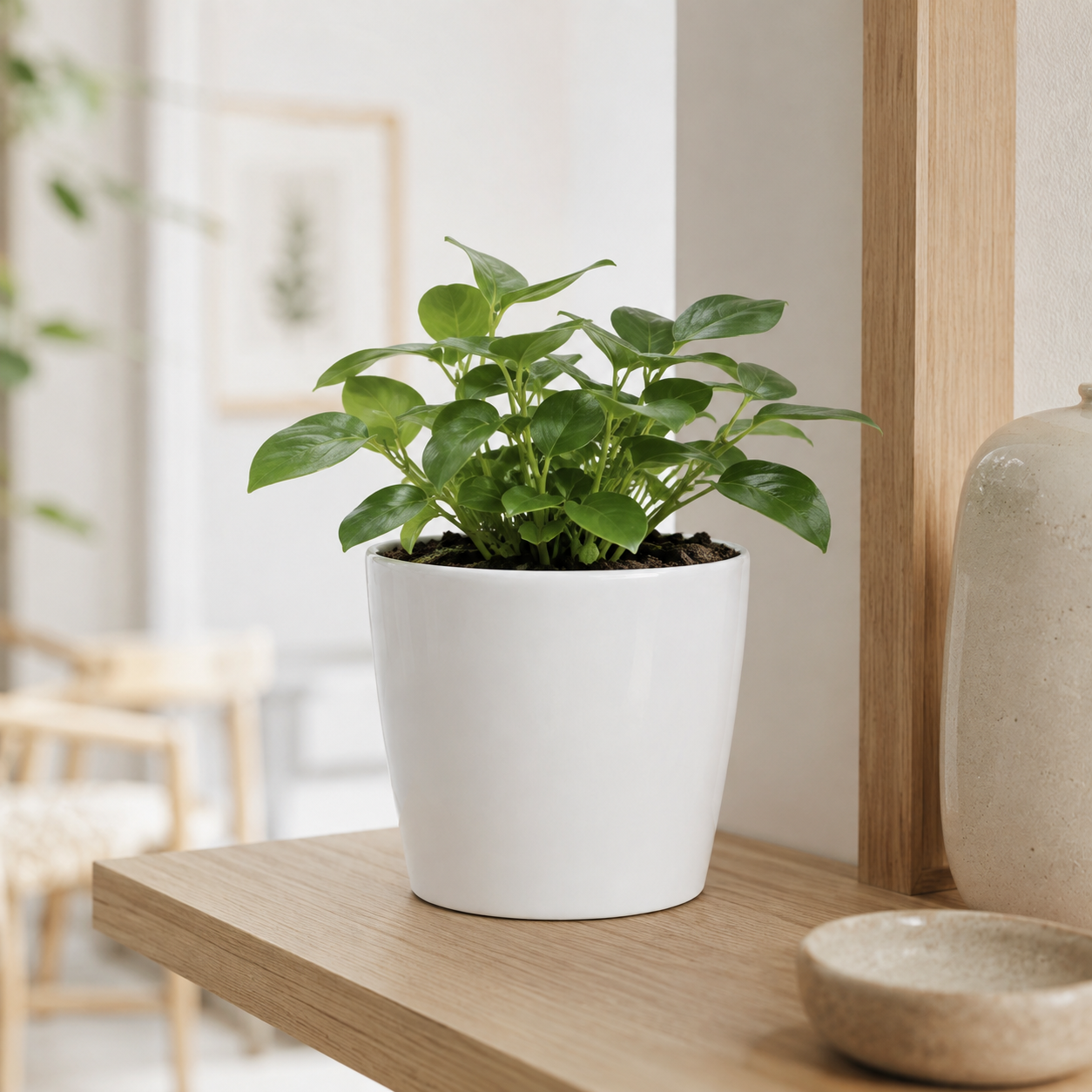 Doniczka Ceramiczna Biała 12 cm – Elegancka osłonka na rośliny doniczkowe